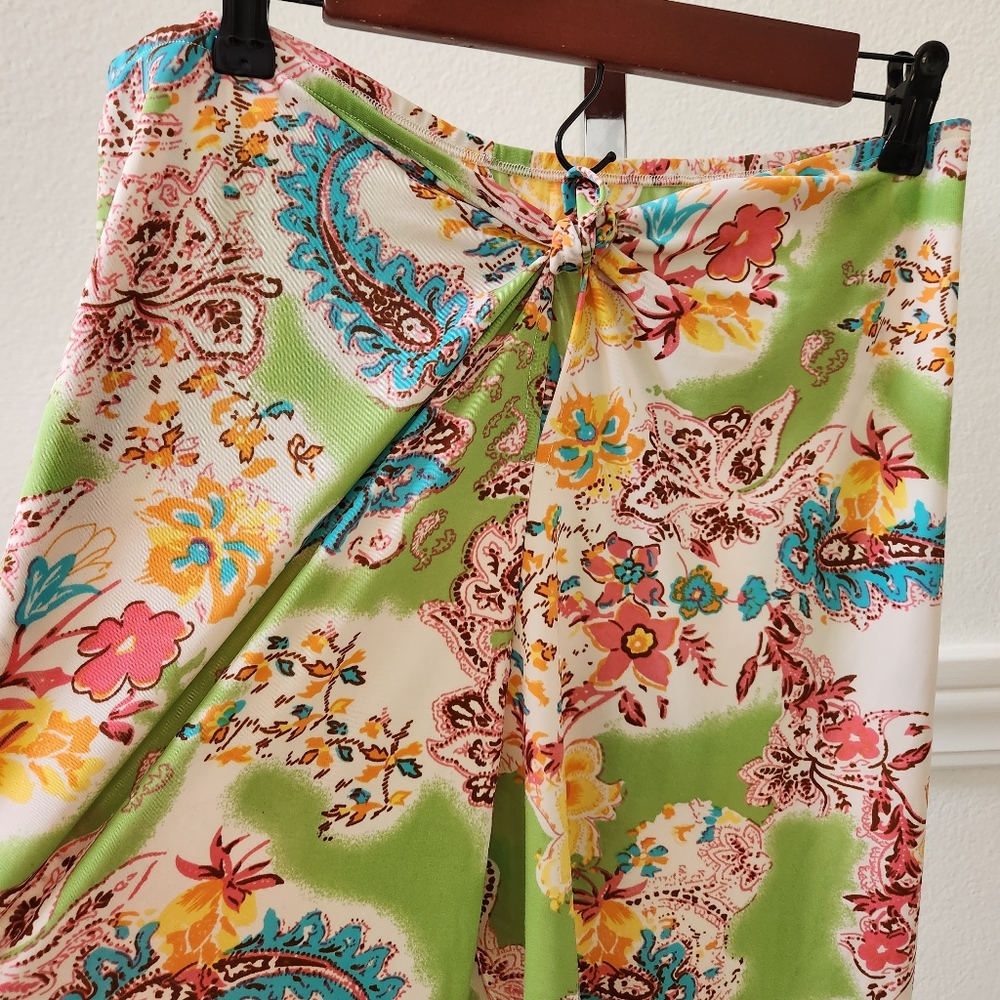 Praia printe casual cover up knot pants - Picture 3 of 12